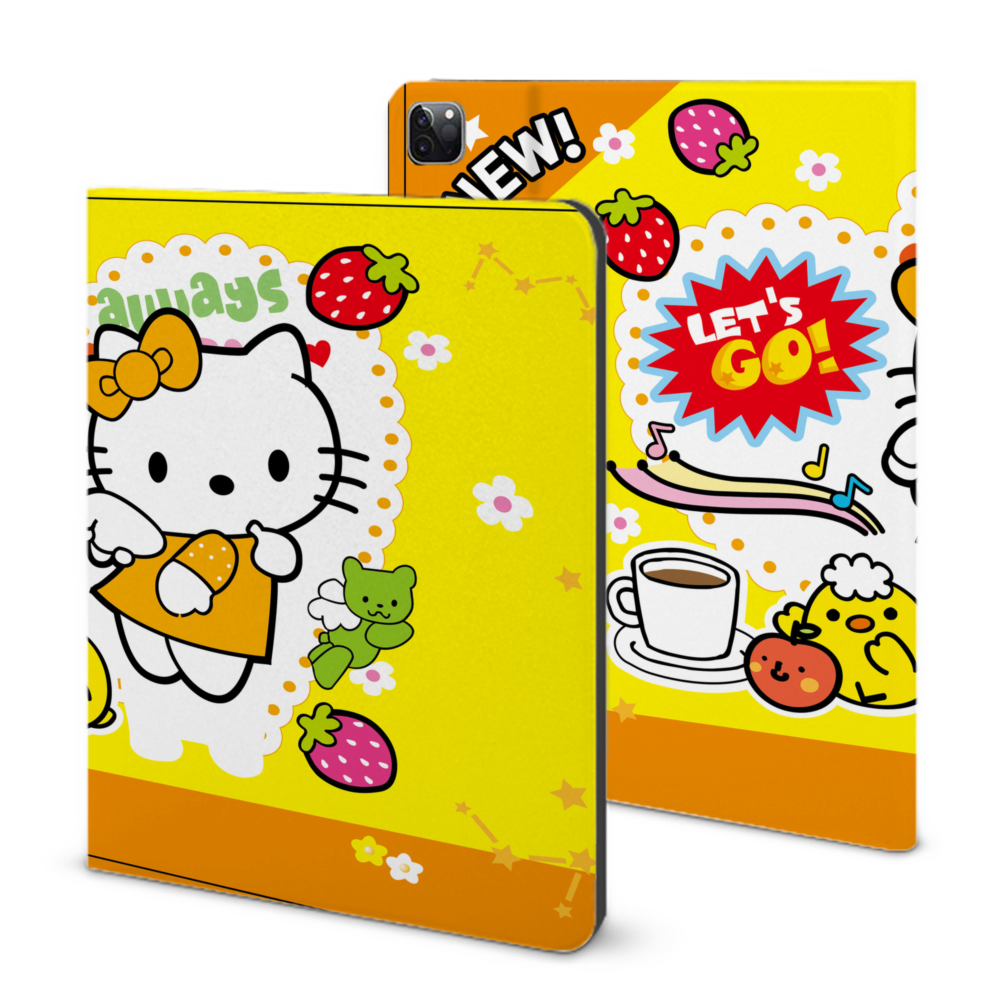 （画像用） Hello Kitty ハローキティ IPad ケース ブック型 PUレザー TPU 耐衝撃 軽量 薄型 ペン収納なし 全面保護 IPad 各モデル対応